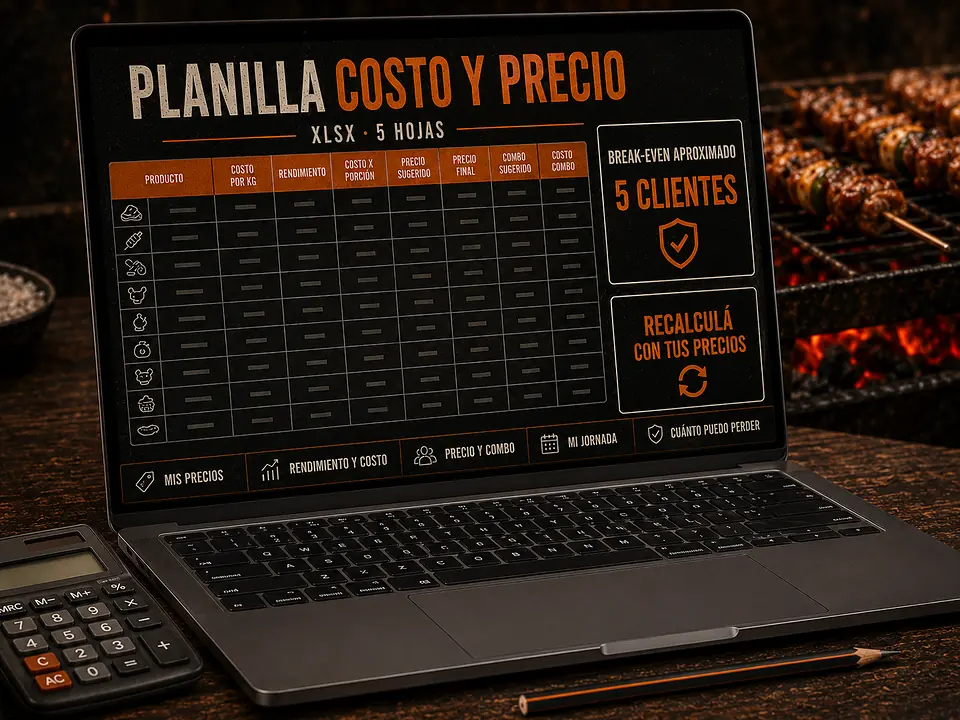 Planilla de Costo y Precio en XLSX
